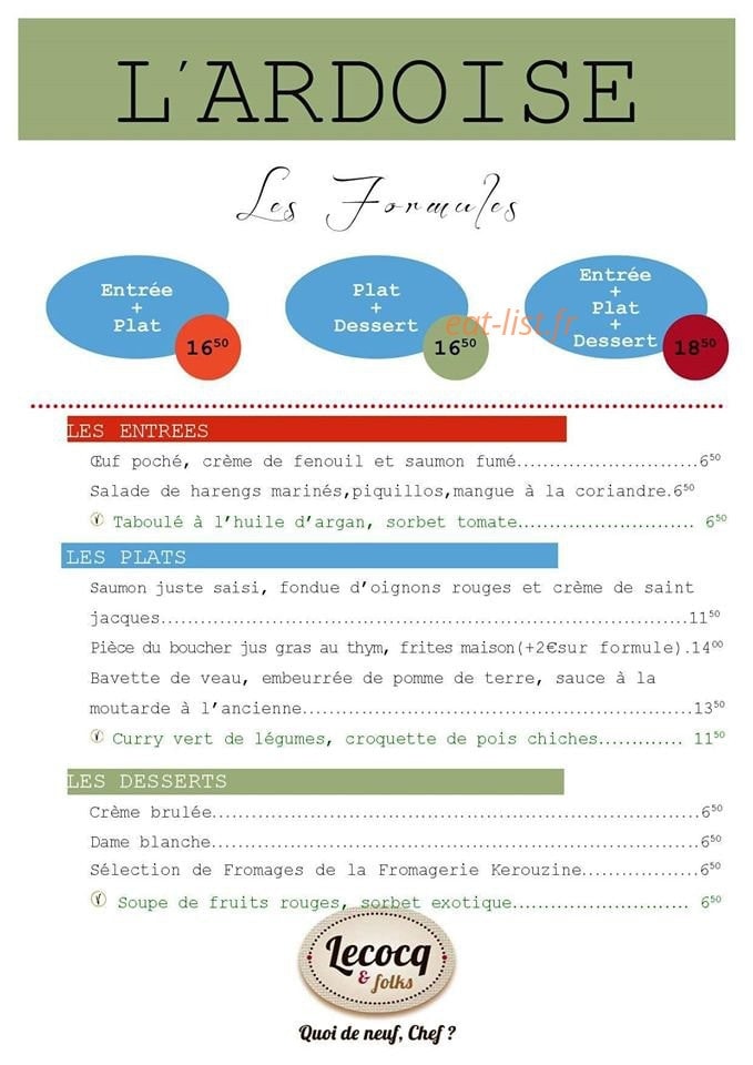 Lecocq & Folks — carte page 1
