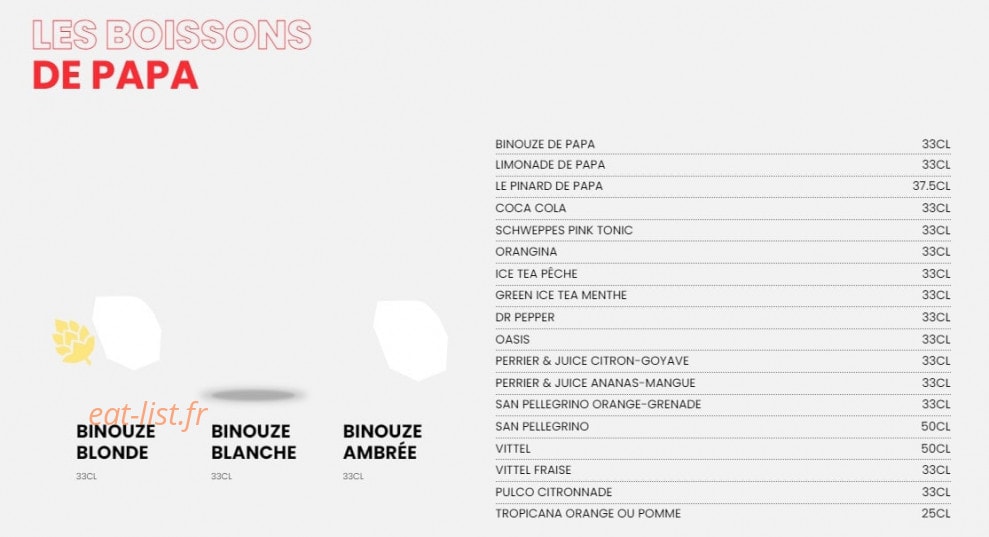 Les Burgers de Papa — carte page 5