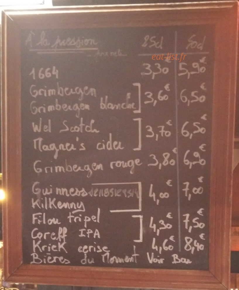 Paddy O Dowd's — carte page 1