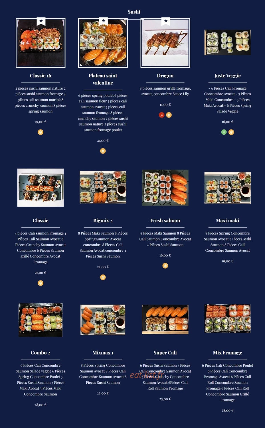 Restaurant Lily Sushi — carte page 1