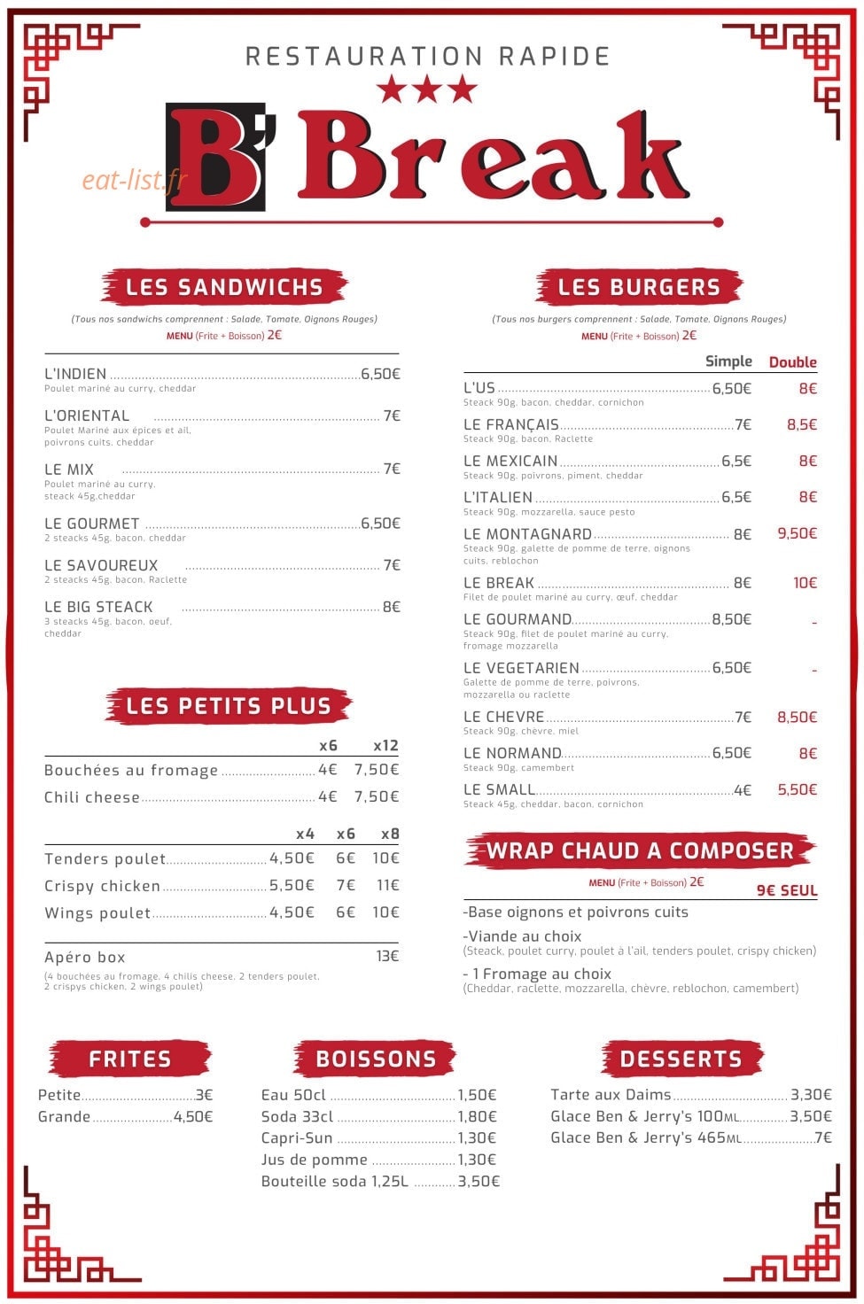 B'Break — carte page 1