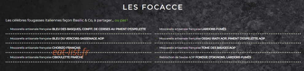 Basilic & Co — carte page 2