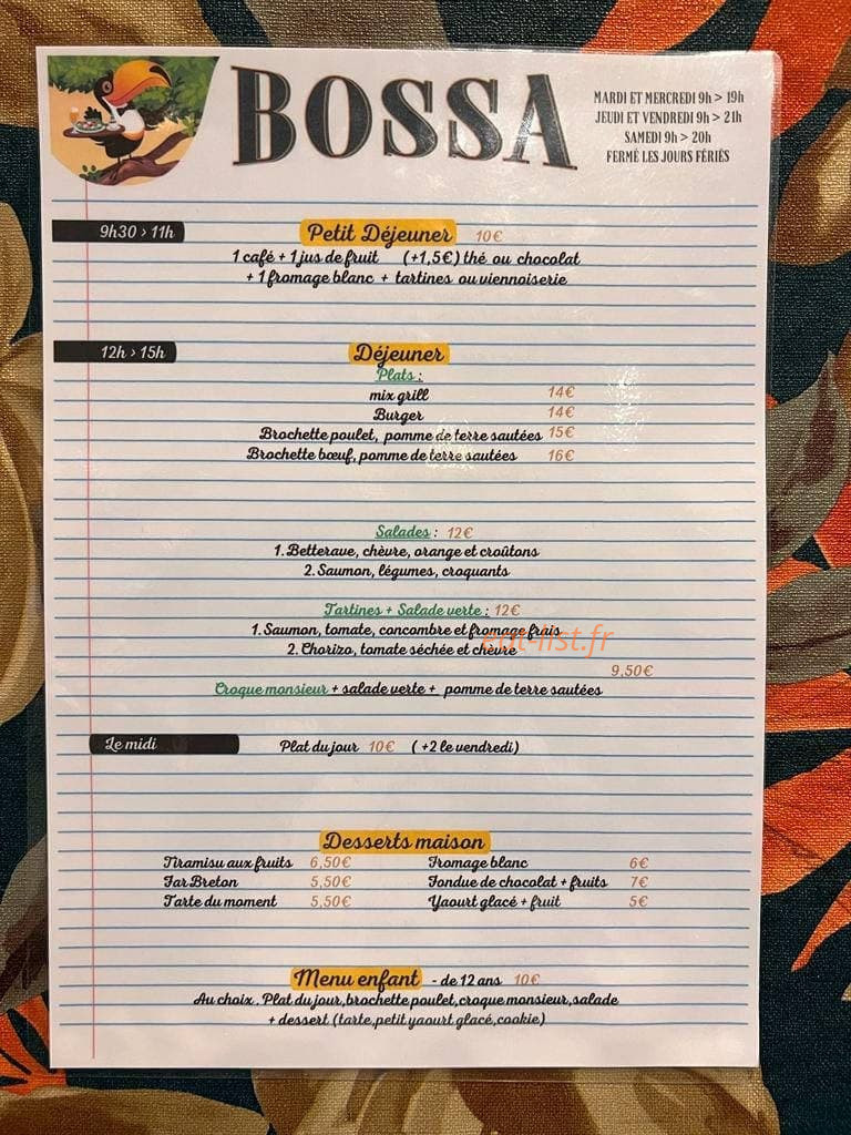 Bossa — carte page 2