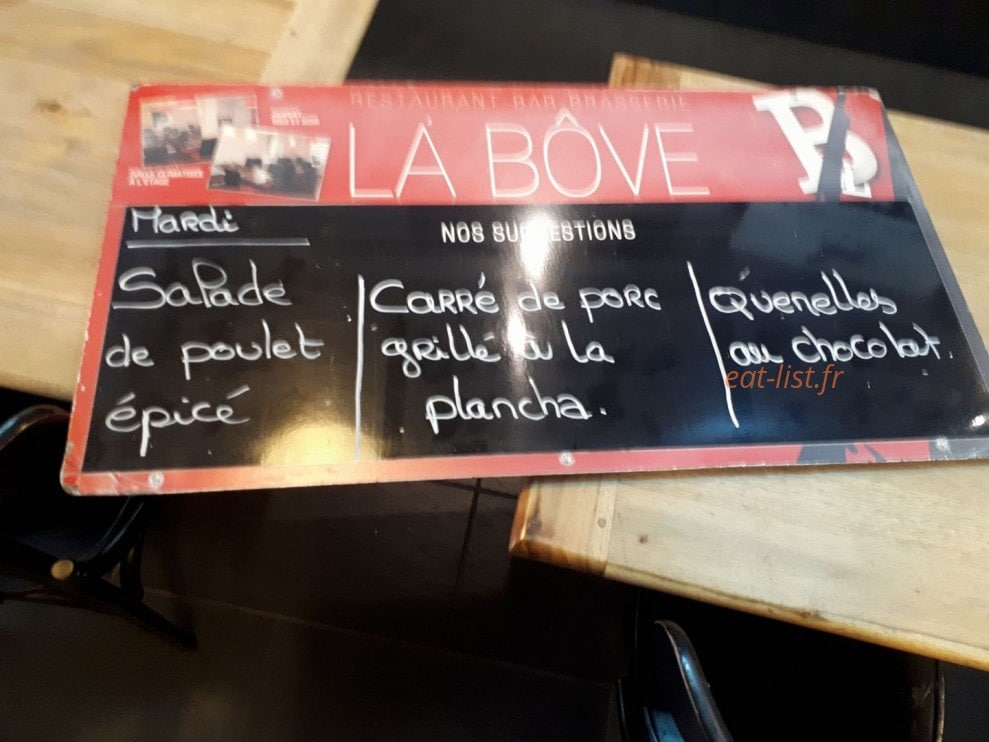 Café de la bôve — carte page 1