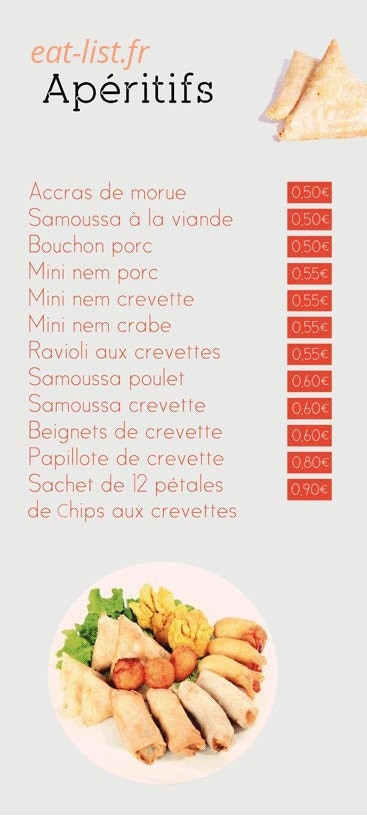 Chez Lee — carte page 1