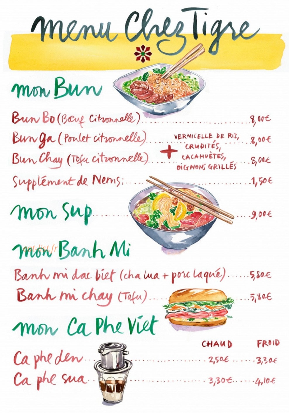 Chez Tigre — carte page 1