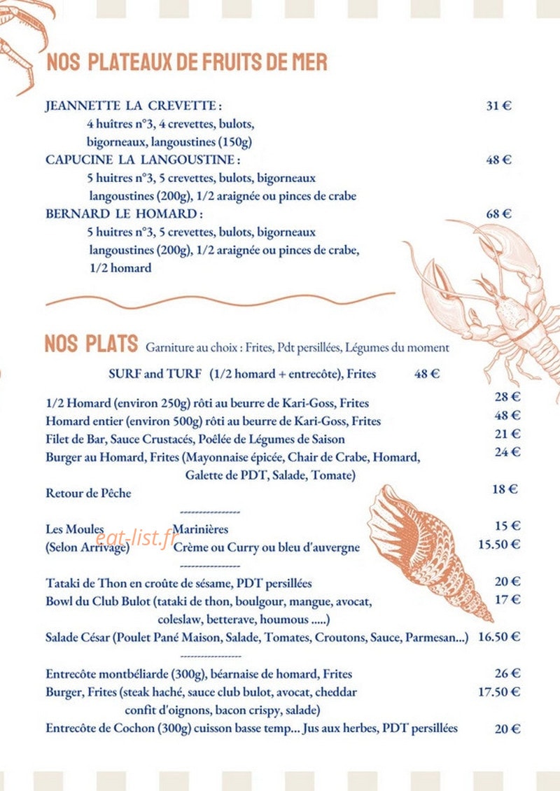 Club Bulot — carte page 3