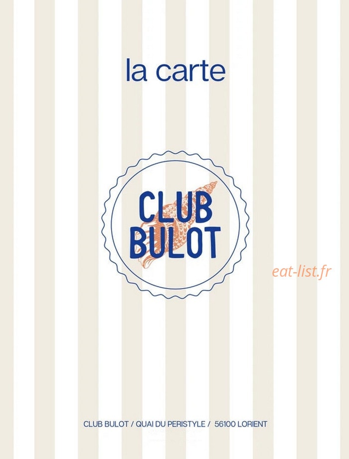 Club Bulot — carte page 1
