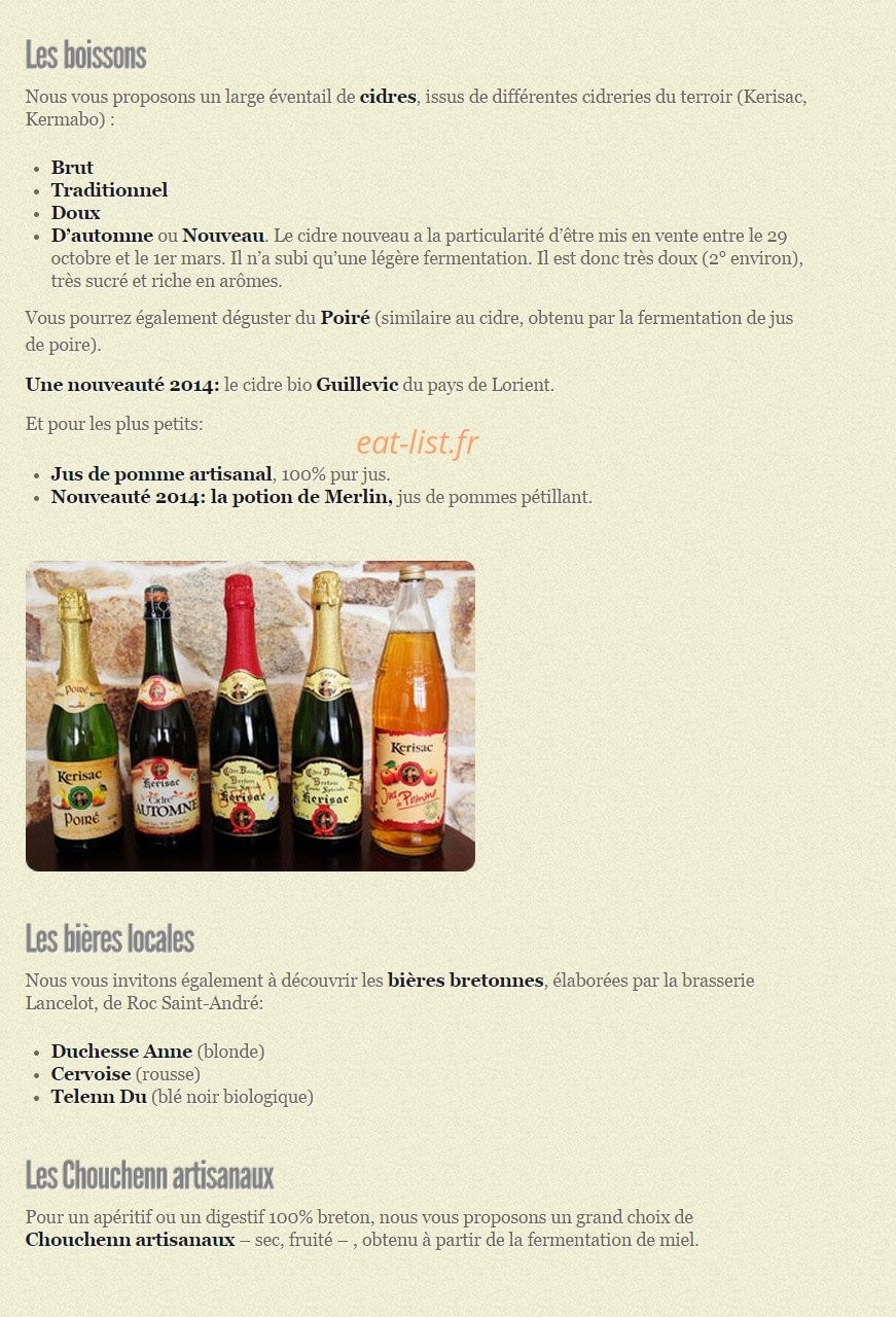 Crêperie Au Petit Breton — carte page 3