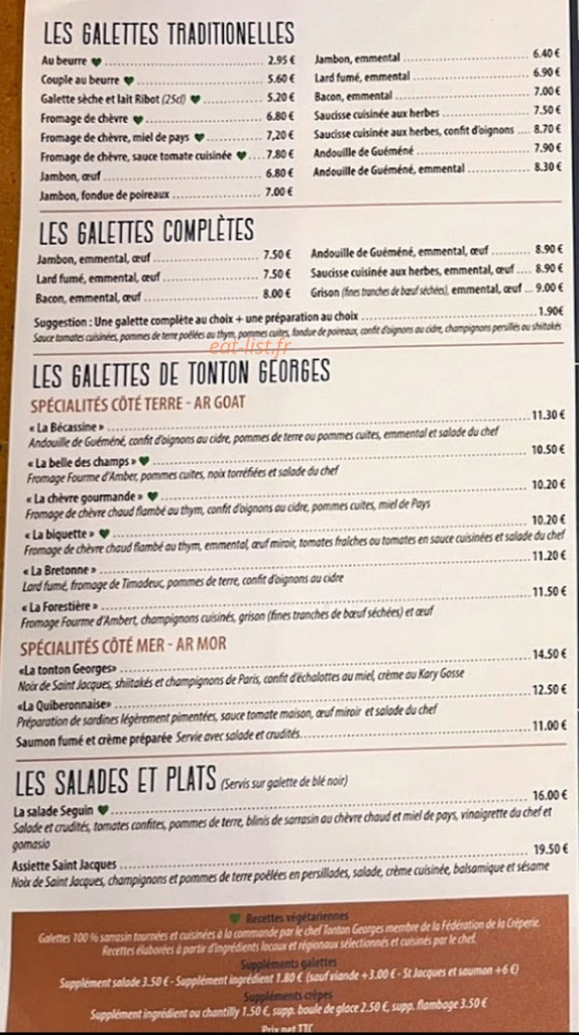 Crêperie du Port — carte page 1
