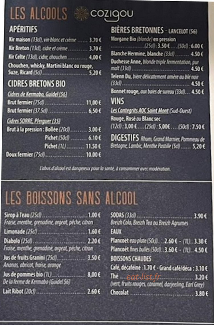 Crêperie du Port — carte page 4