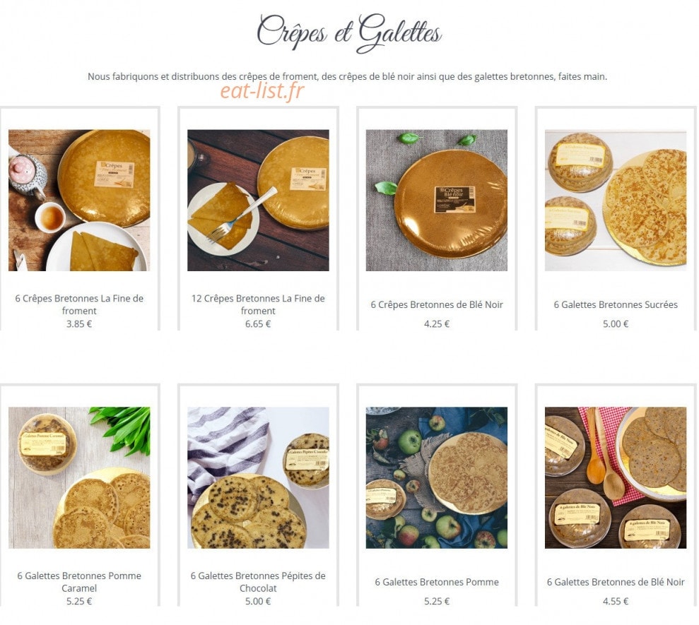 Crêperie Lohéac — carte page 1