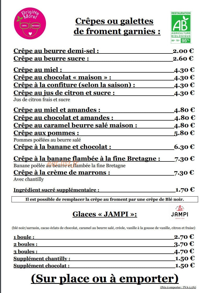 Crêpes Bio Brigitte Morel — carte page 2
