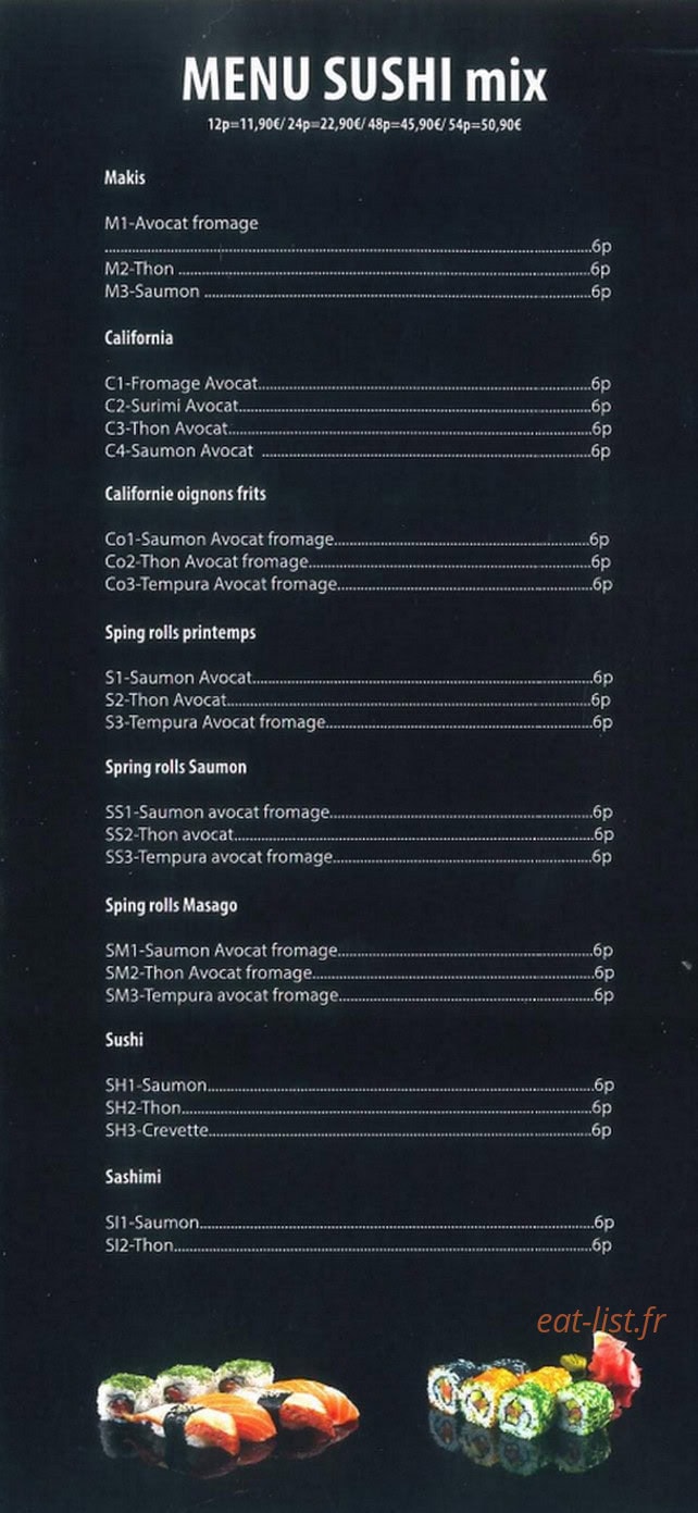 Dragon Sushi — carte page 3