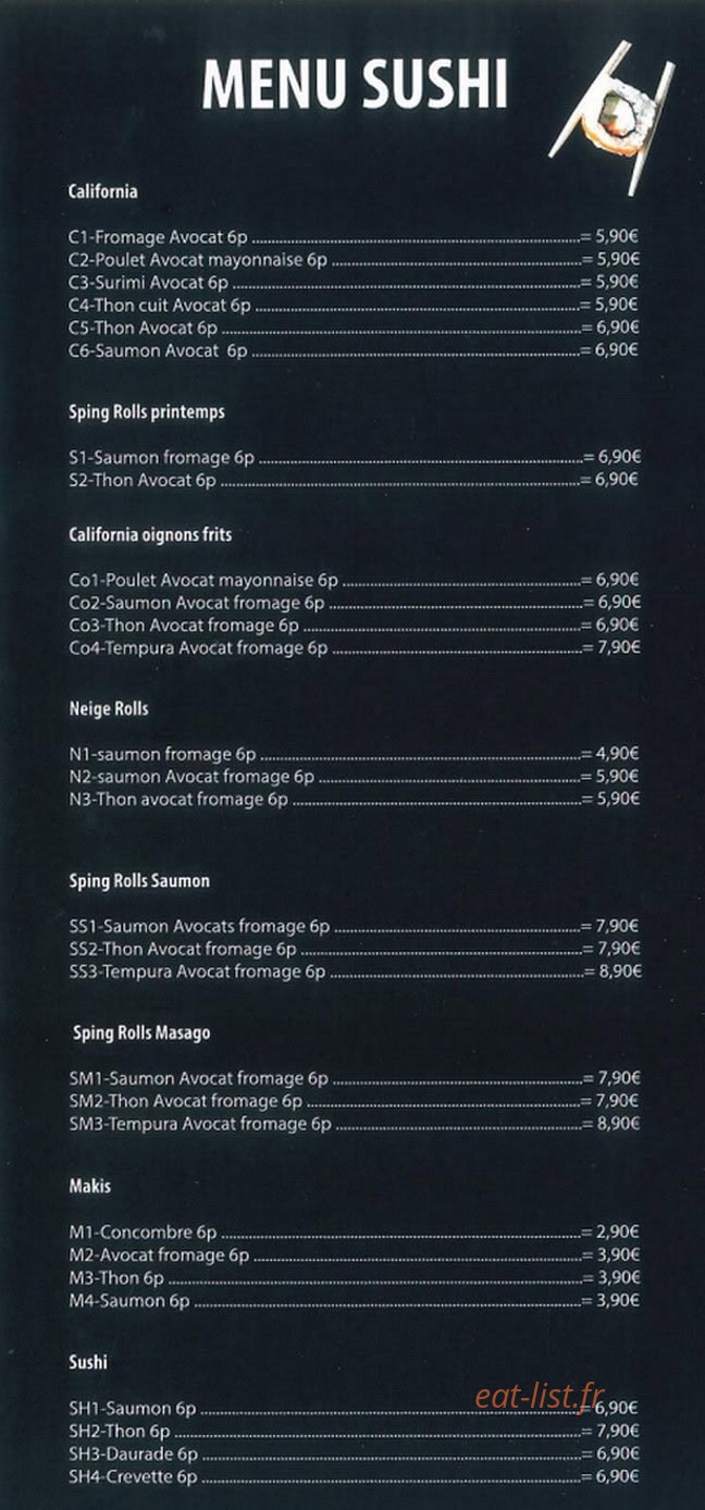 Dragon Sushi — carte page 2