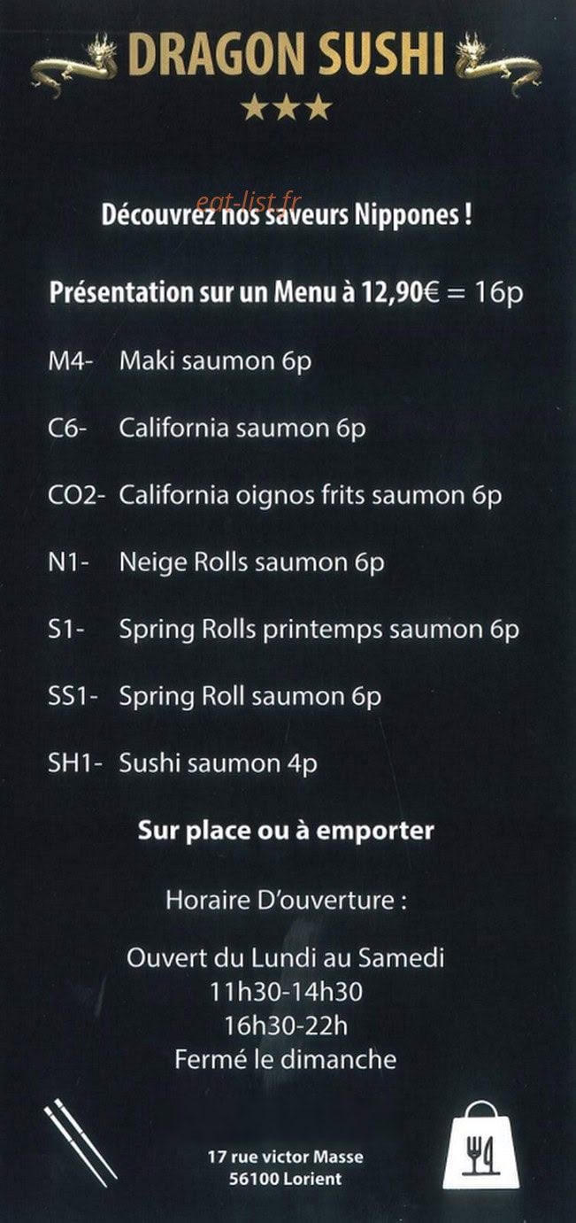 Dragon Sushi — carte page 5