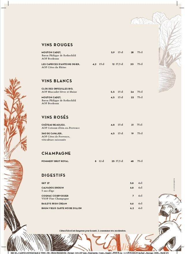 IK Restaurant — carte page 3