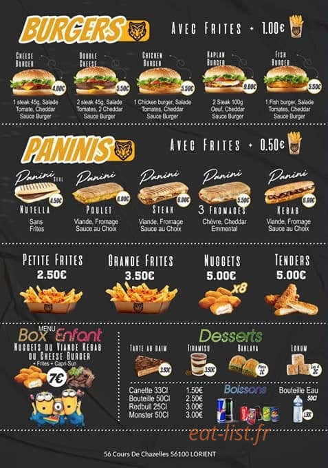 Kaplan Kebab — carte page 3