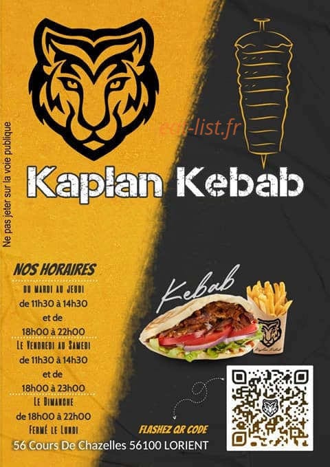 Kaplan Kebab — carte page 1