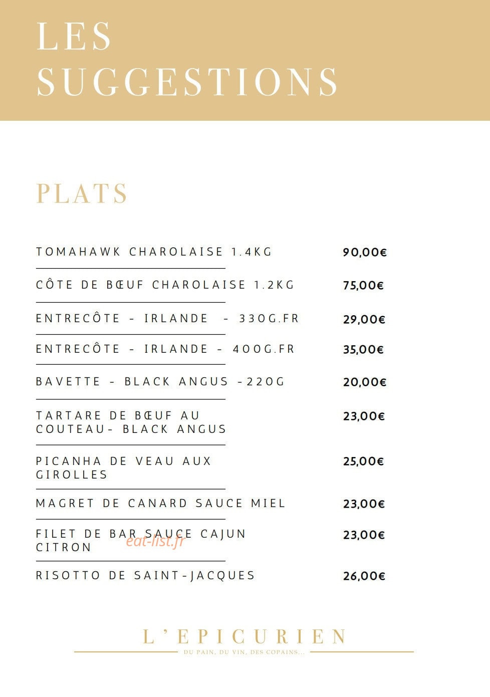 L'Épicurien — carte page 3