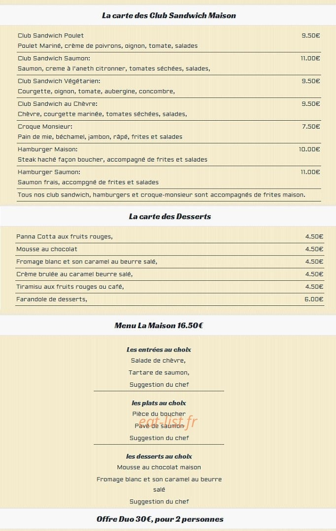 La Maison — carte page 2