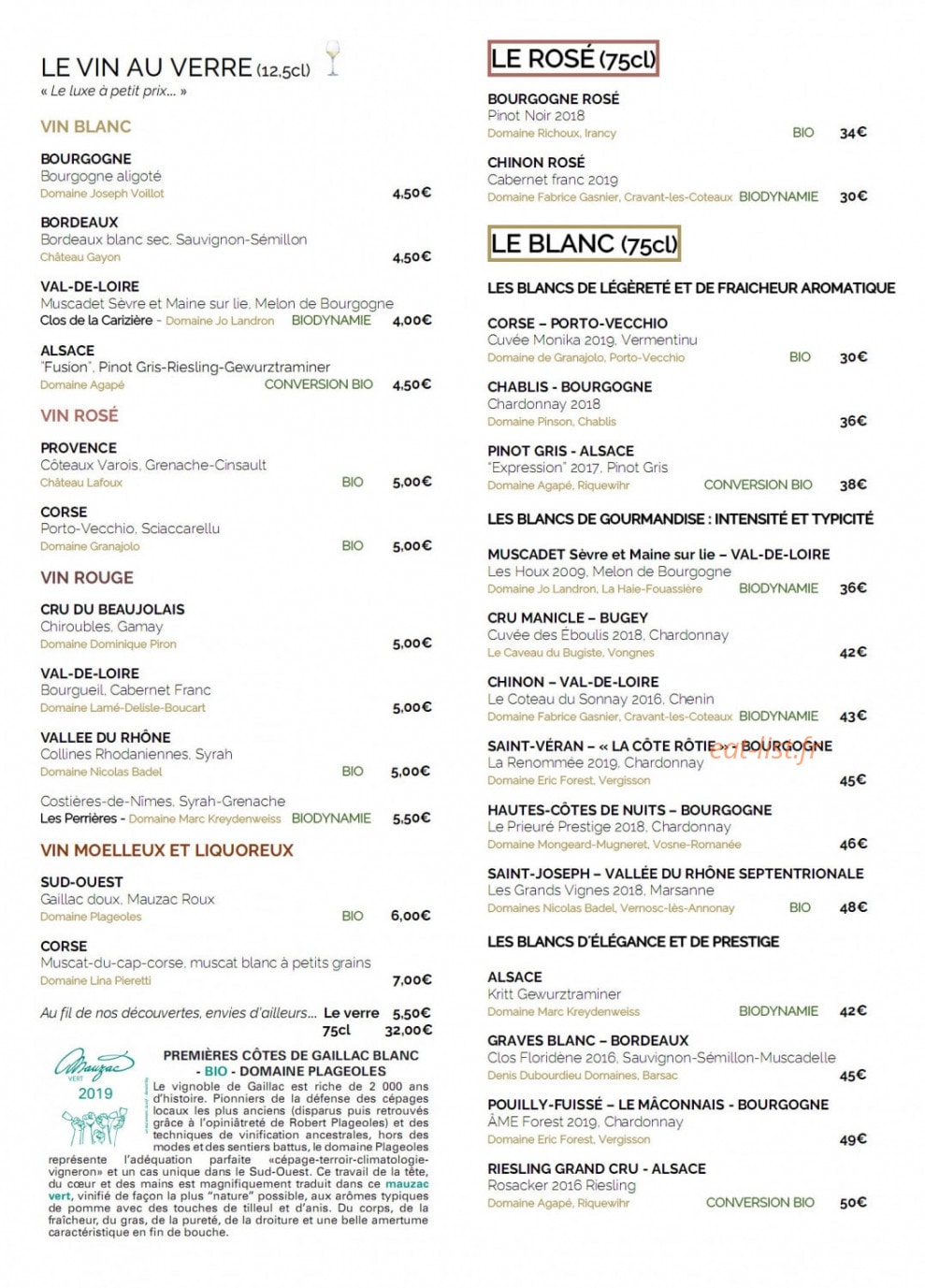 Le Belvédère — carte page 2