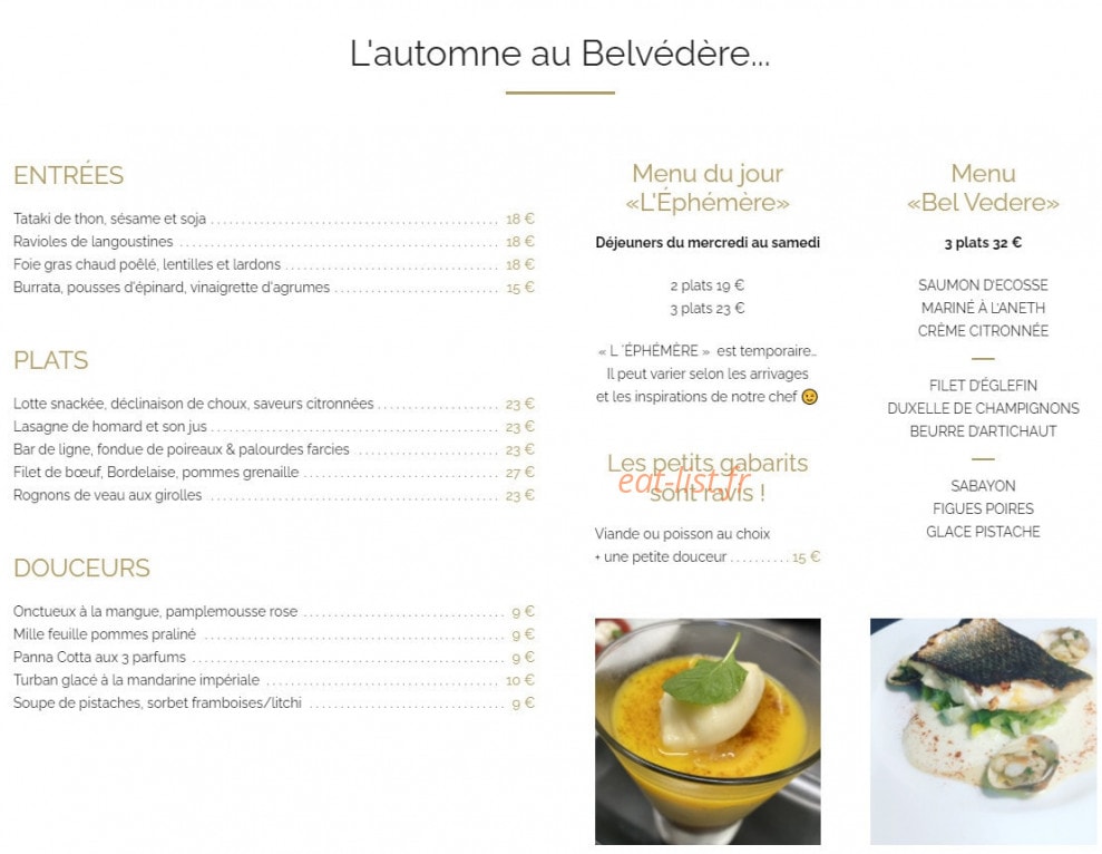 Le Belvédère — carte page 1