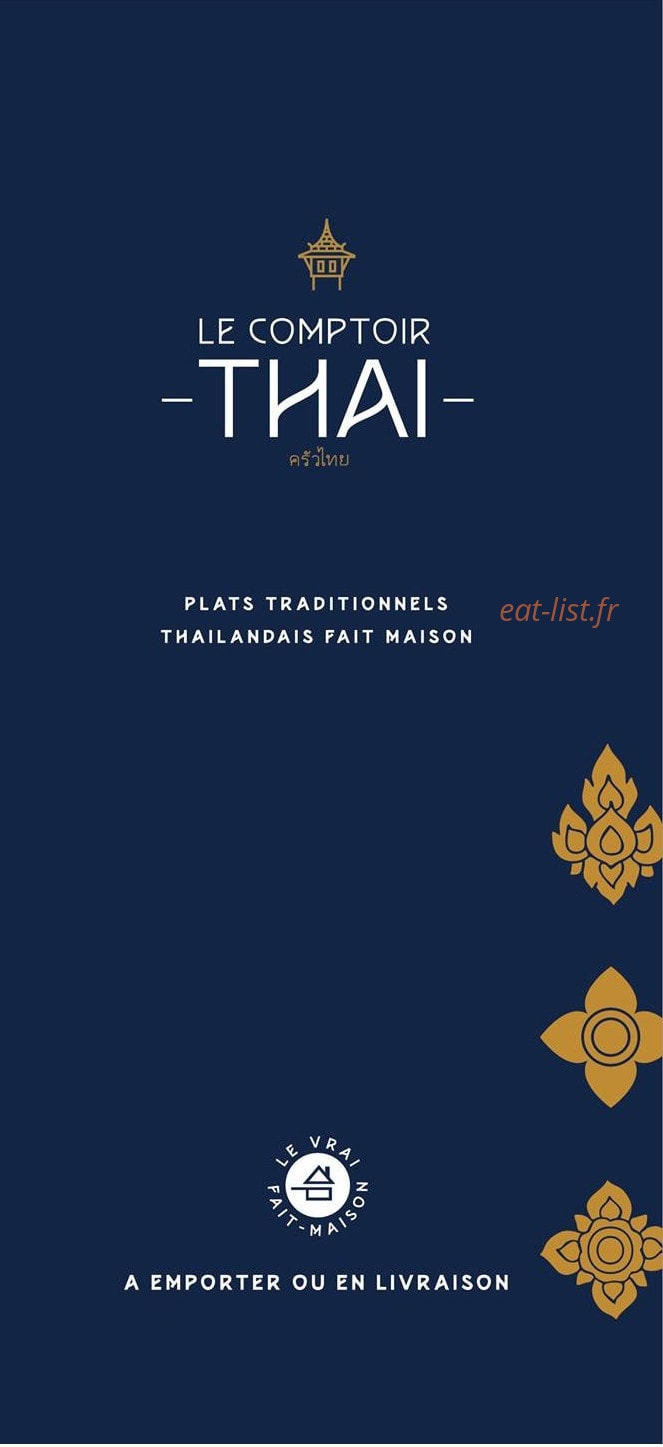 Le Comptoir Thai — carte page 1