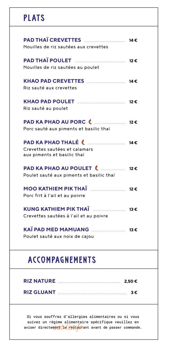 Le Comptoir Thai — carte page 3