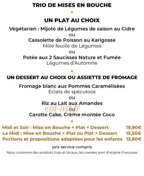 Le Mesclun — carte page 1