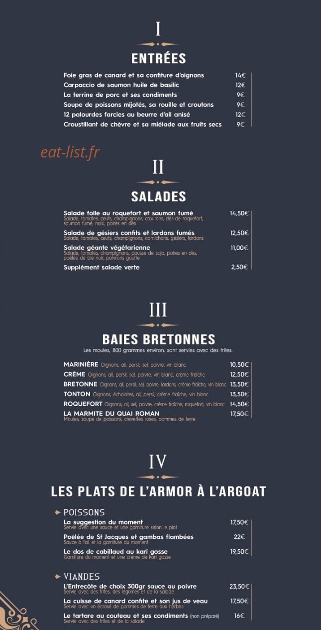 Le Quai Roman — carte page 1