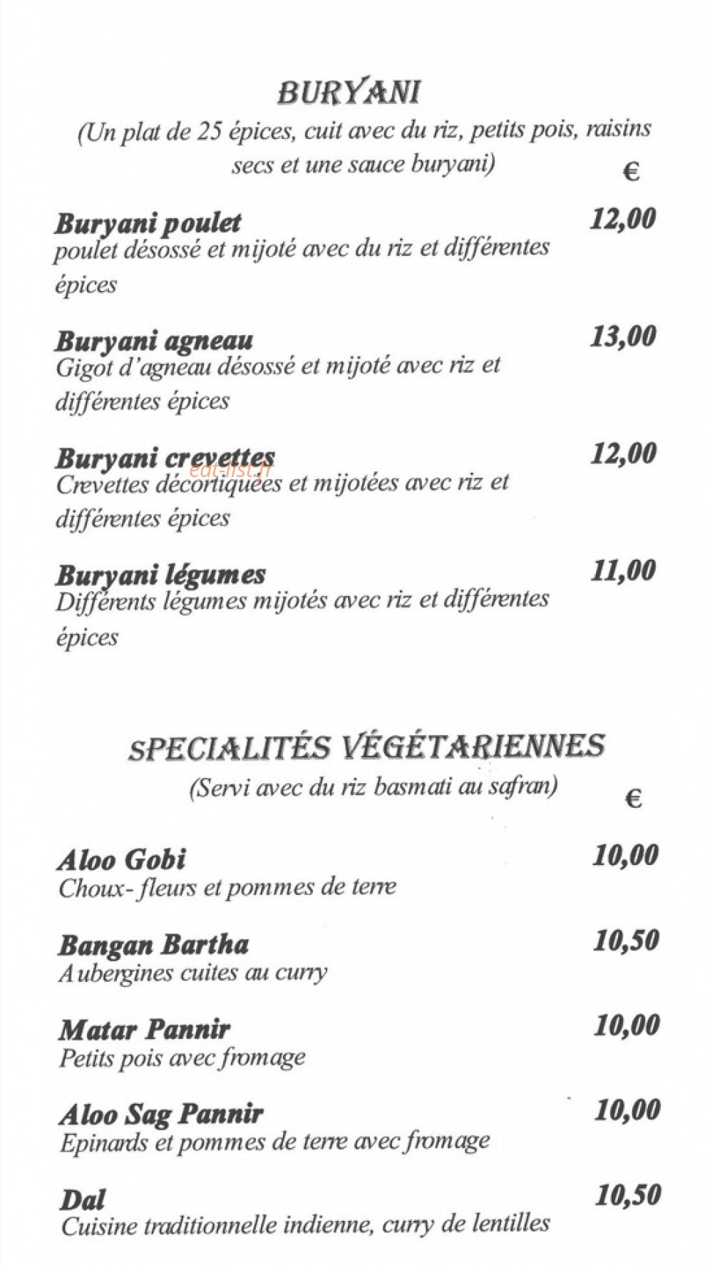 Le Tandoor — carte page 5