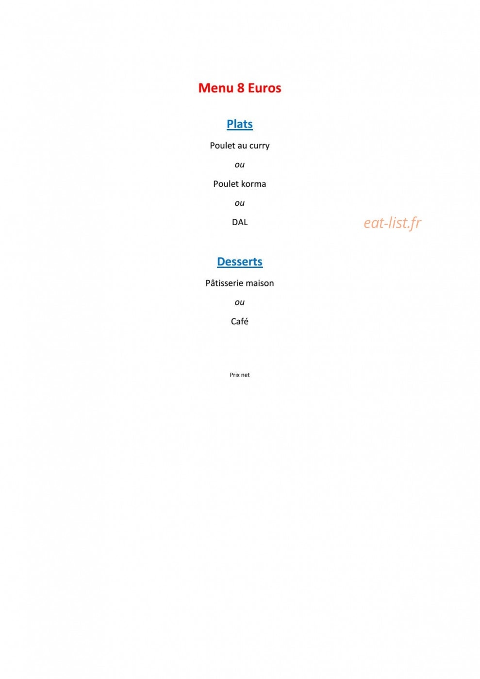 Le Tandoor — carte page 8