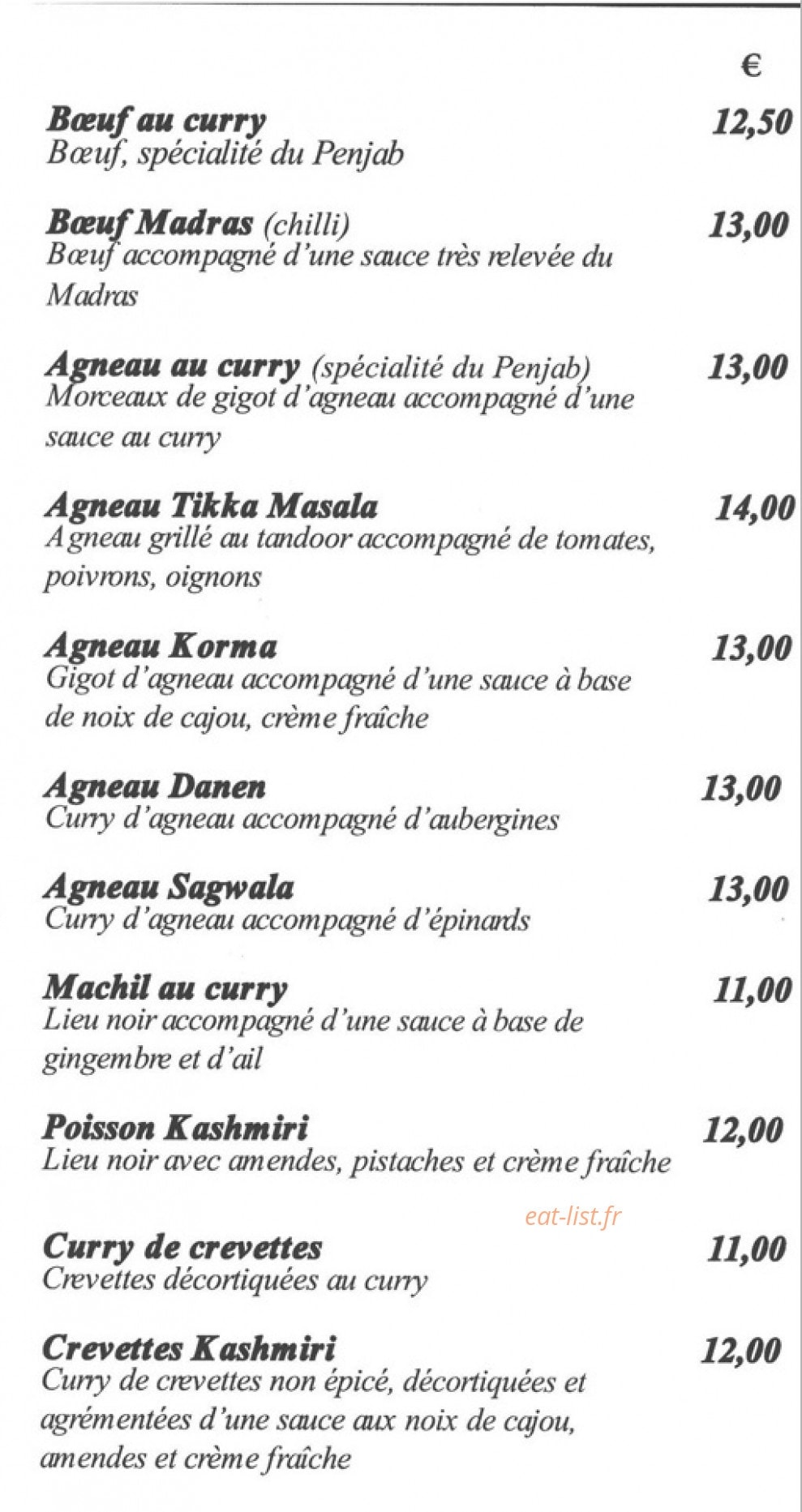Le Tandoor — carte page 4