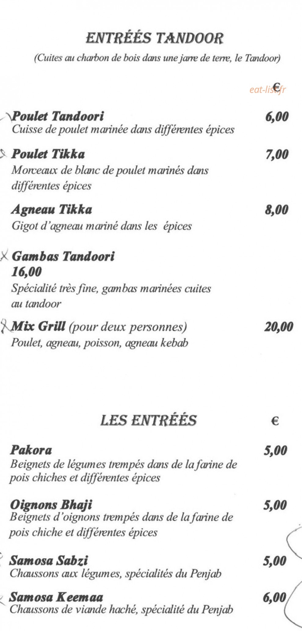 Le Tandoor — carte page 2
