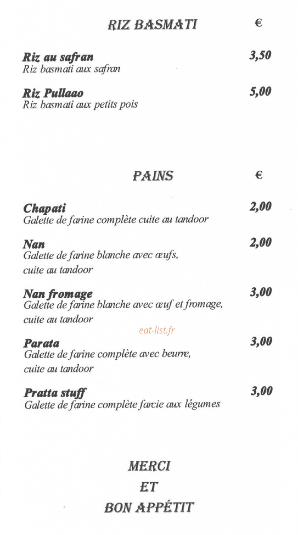 Le Tandoor — carte page 6