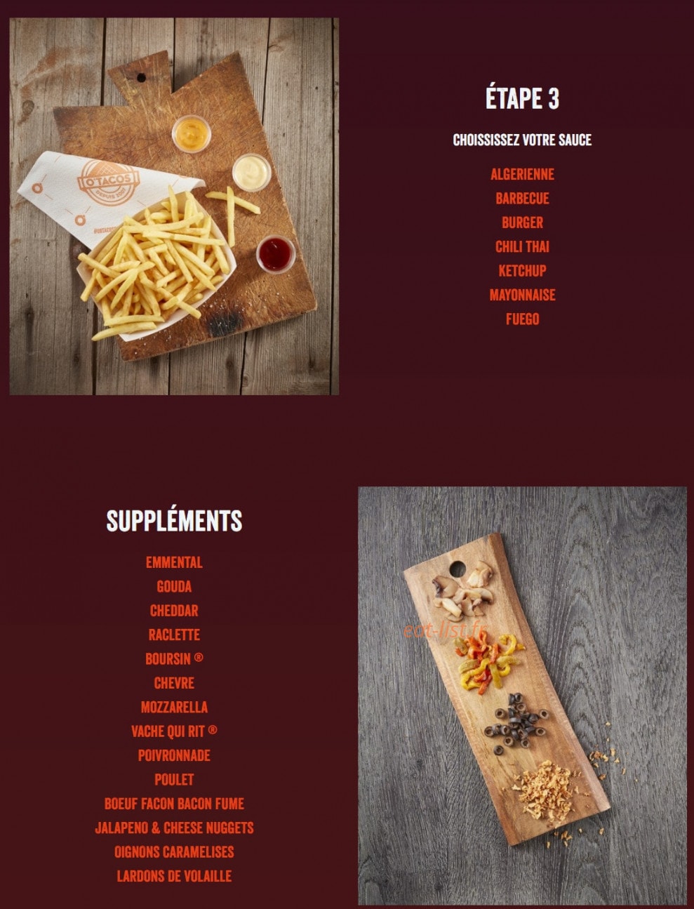 O'Tacos — carte page 2