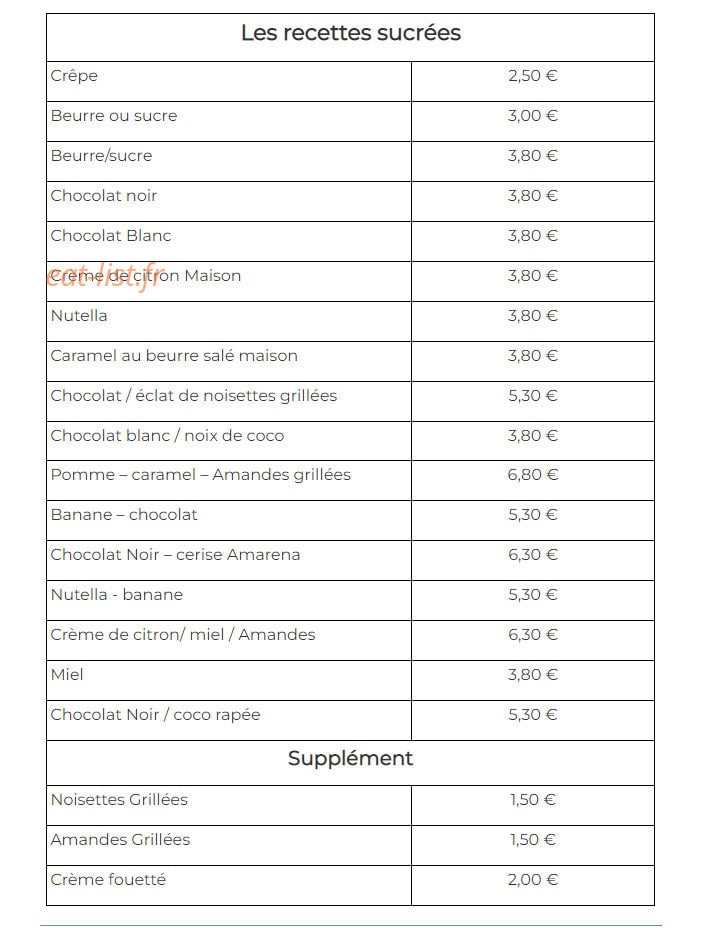 Oh ! Crêp' — carte page 1