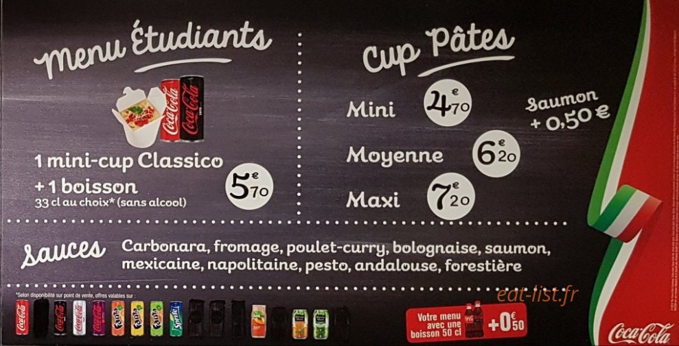 Paoza Pasta — carte page 3
