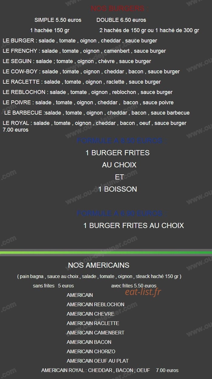 Pizz'n'burger — carte page 2