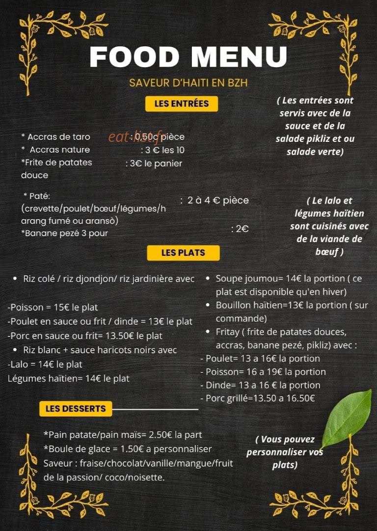 Saveur d'Haïti en Breizh — carte page 1