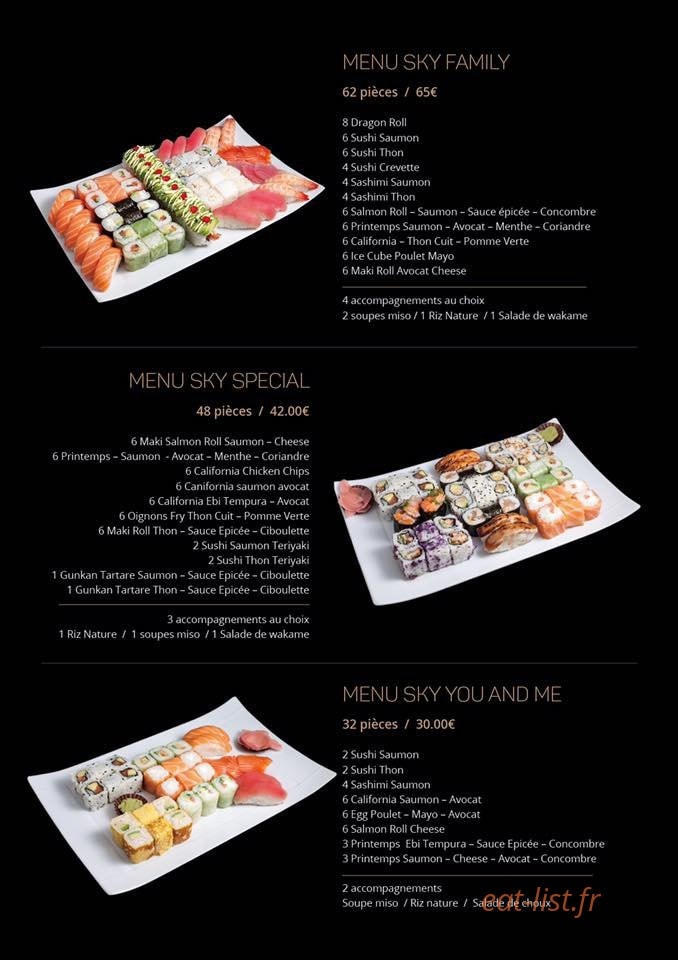 Sky Sushi — carte page 8