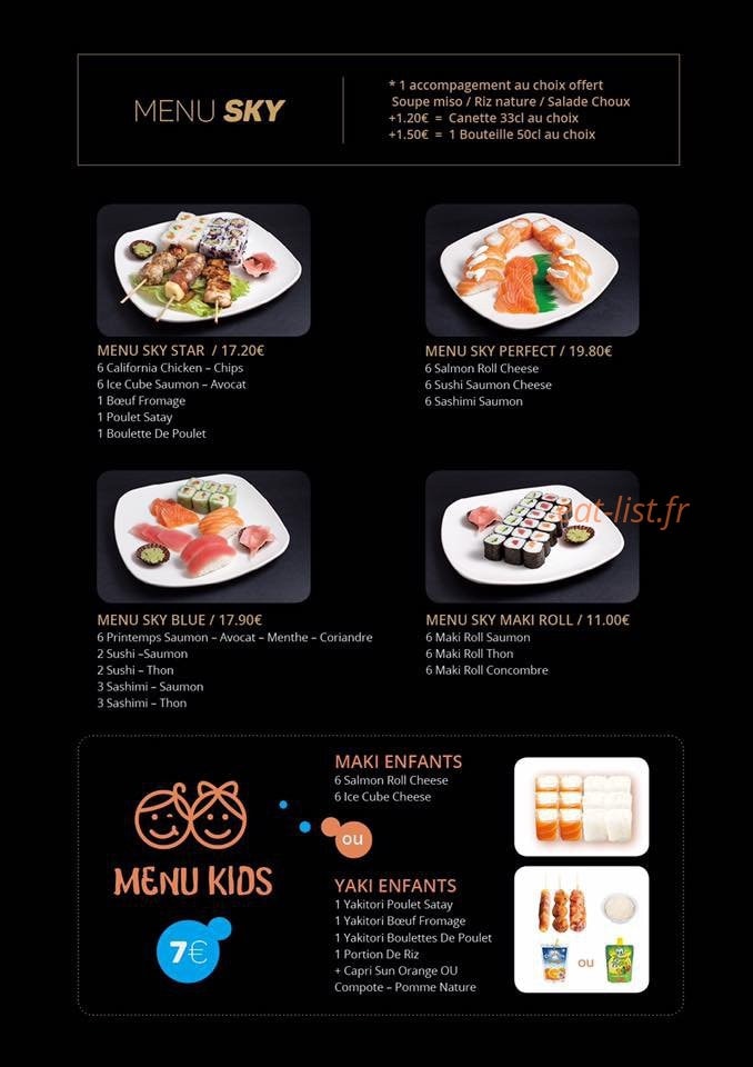 Sky Sushi — carte page 9