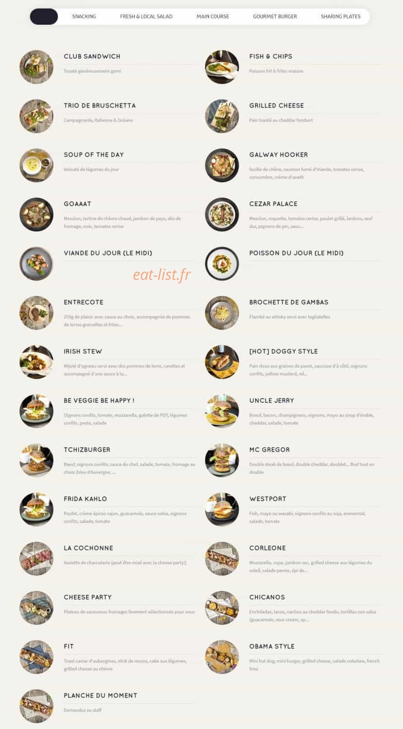 The WestPort Inn — carte page 1