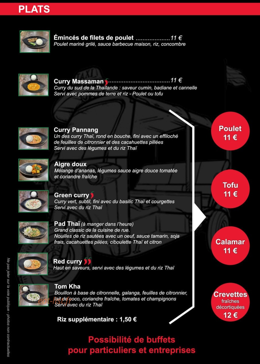 Tuki Thai — carte page 1