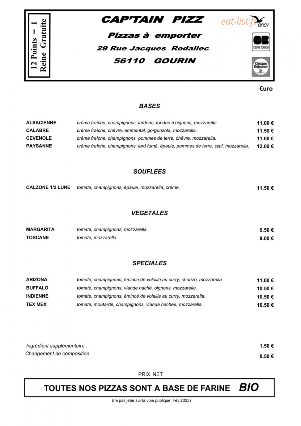 Cap'tain Pizz — carte page 2