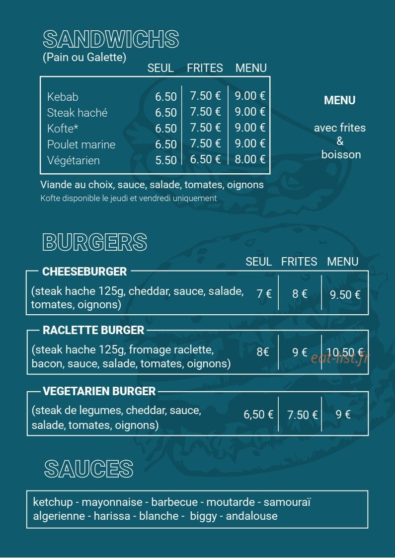 Kebab De La Gare — carte page 2