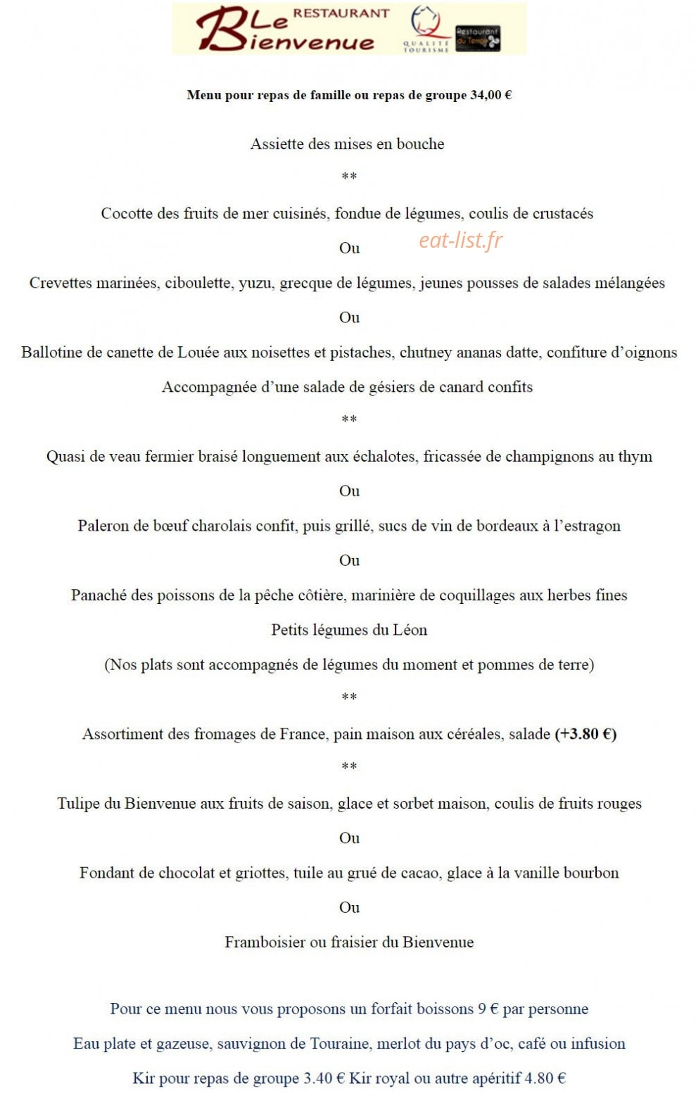 Le bienvenue — carte page 7