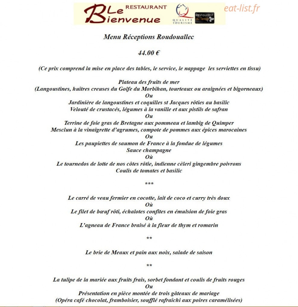 Le bienvenue — carte page 8
