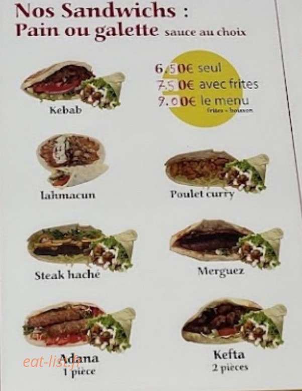 Anatolie Kebab — carte page 3